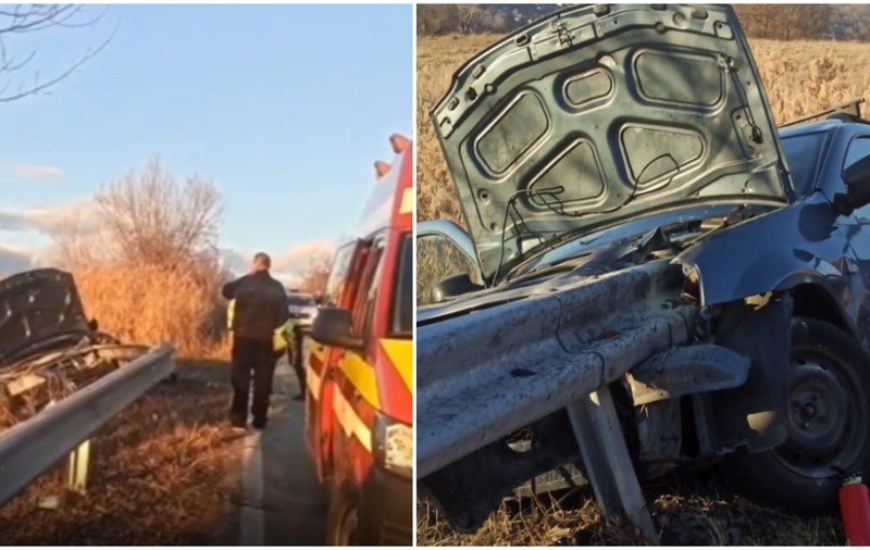 Un șofer din Argeș a murit după ce parapetul metalic i-a străpuns mașina, într-un accident cu trei autoturisme