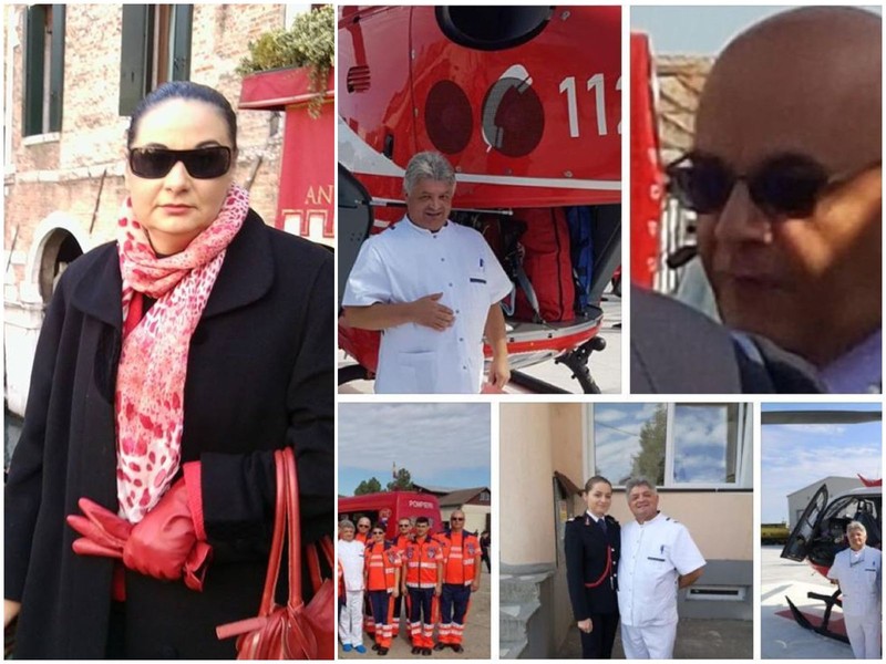 În stânga imaginii este Nicoleta Ciobanu, contabila Spitalului Malaxa. În partea dreapta, îmbrăcat în alb, Florin Secureanu, fostul manager al Spitalului Malaxa, acum angajat al spitalului din Jibou, pozându-se la inaugurarea heliportului