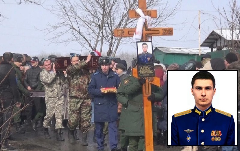 Primele imagini cu funeraliile unui ofițer rus ucis în luptele din Ucraina: „A fost doborât eroic, prevenind declanșarea unui război nuclear!”