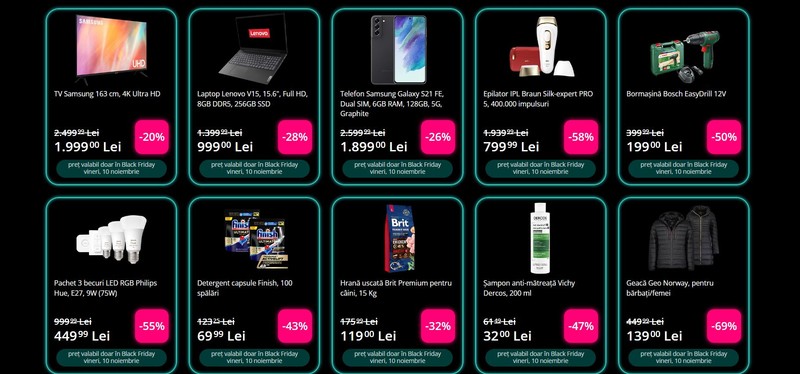 Primele oferte de Black Friday 2023 la eMAG