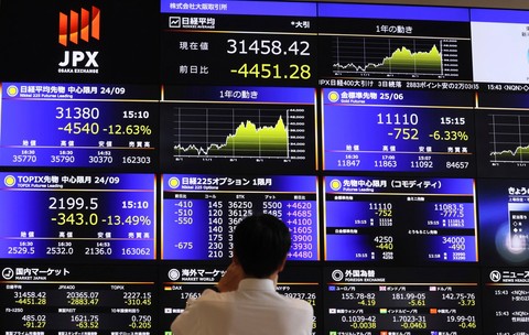 Japan stock logs largest plunge in history