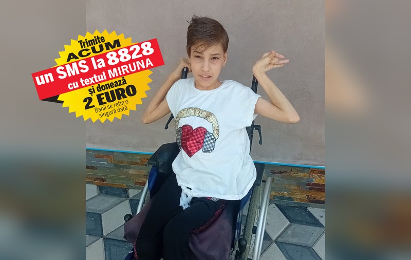Pentru a lupta cu bolile care îi pun viața în pericol, Miruna are nevoie de 10.000 de lei pe lună. Fata este dependentă de tratamente și proceduri care îi alină suferința