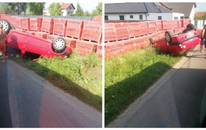 Un șofer din Oradea s-a răsturnat cu mașina. Cât băuse înainte de a se urca la volan