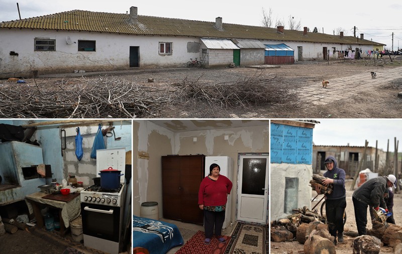 REPORTAJ. Peste 20 de familii dintr-un sat de lângă Mangalia plătesc chirie primăriei pentru că stau în clădirile fostului IAS. Unele au fost grajduri. „Am crescut cinci copii aici!”