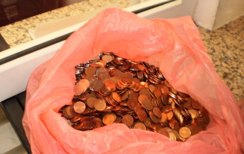 A plătit amenda de 150 de lei în monede de un ban şi de cinci bani