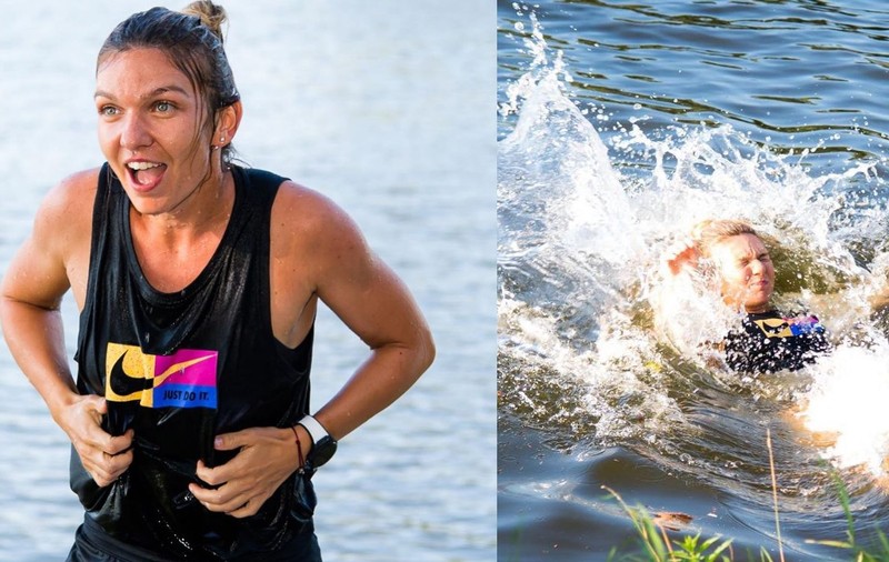 FOTO | Simona Halep, baie în Vltava, pentru a celebra titlul de la Praga!