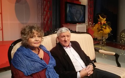 Diana Lupescu, alături de soțul ei, Mircea Diaconu, la emisiunea pe care Corina Dănilă o prezintă la TVR