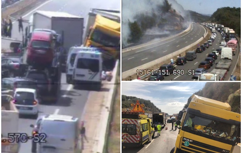Șofer român de TIR, prăpăd în Franța: un mort și 9 răniți. Arestat, după accidentul cu două camioane și patru mașini mici