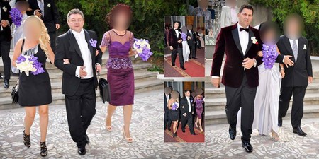 Imagine de la nunta lui Popa, cu familia Mărculescu ducându-i la altar pe șeful de la Garda de Mediu și pe soția sa