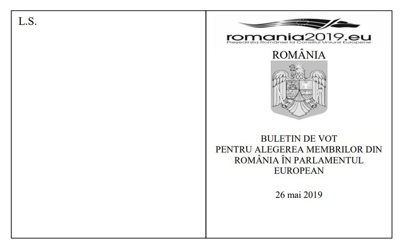 Așa arată buletinul de vot care va fi folosit pentru alegerile europarlamentare din mai 2019
