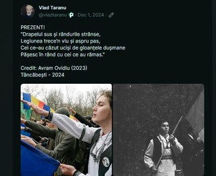 Postare Vlad Țăranu pe rețeaua Poast, în 1 decembrie 2024