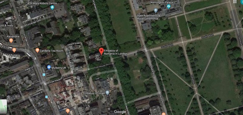 Strada Hyde Park nr. 18, fostul sediul al Ambasadei Române la Londra