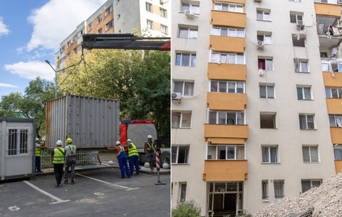 Lucrările de punere în siguranță la blocul din Rahova, grav afectat de explozia din octombrie 2025, au început oficial. Sursă foto Facebook/ PMB