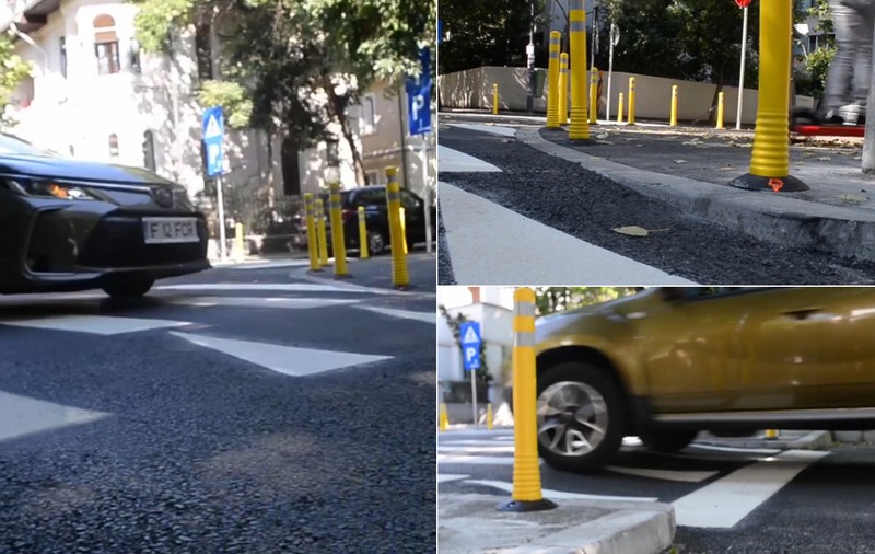Imagini cu primele intersecții supraînălțate din Sectorul 1. Clotilde Armand spune că sunt o premieră în București | VIDEO