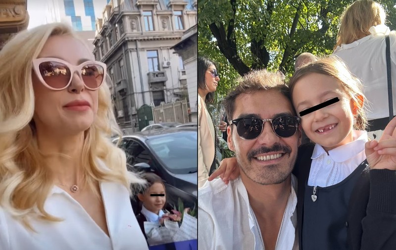 Andreea Bălan și George Burcea, prezenți în prima zi de școală a fetelor. Cum s-au pozat alături de Ella și Clara