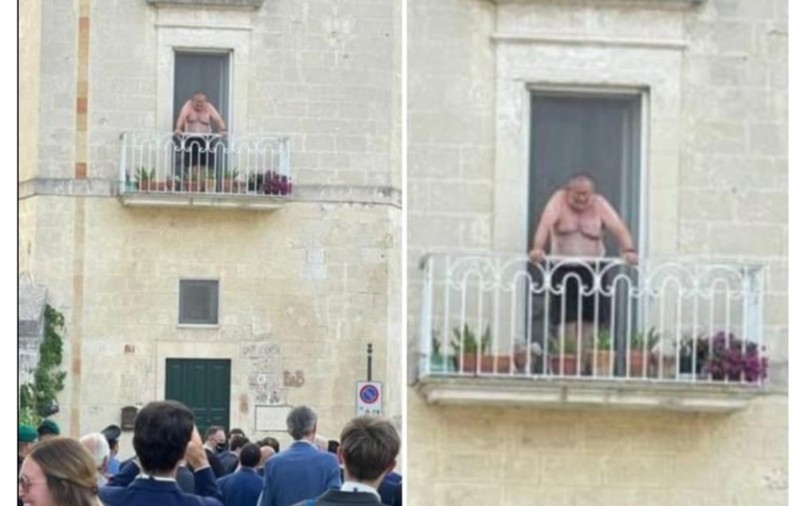 Un italian a devenit celebru după ce a ieșit pe balcon, la bustul gol, în timpul reuniunii G20