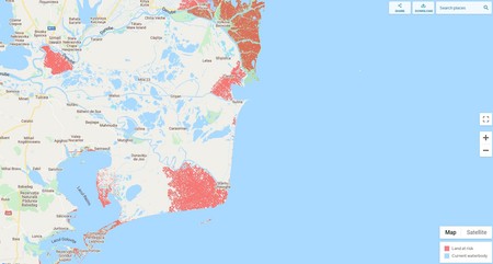 Localități din Delta Dunării, în pericol de a fi inundate FOTO: Climate Central
