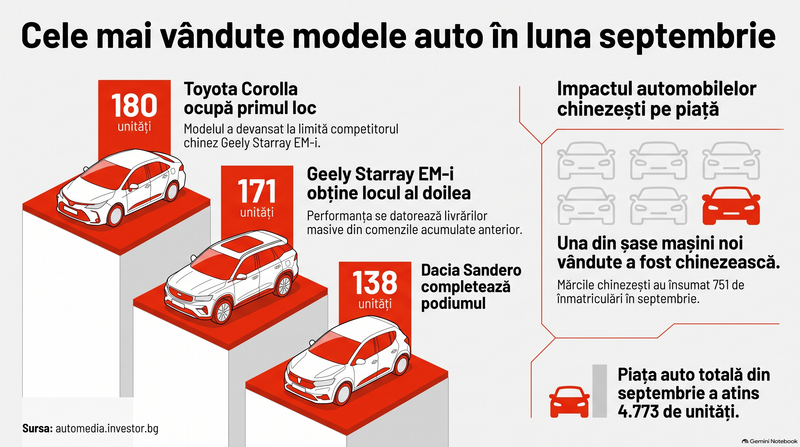 Cele mai vândute modele în septembrie / Imagine realizată cu AI