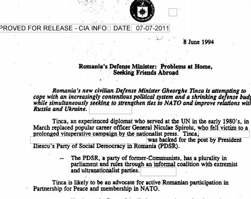 Raportul CIA despre România în anul 1994: „Țară aflată la mila unor state europene puternice, precum Rusia și Germania” 