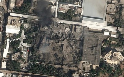 O imagine din satelit arată că că locuința liderului suprem iranian, ayatollahul Ali Khamenei, din Teheran, a fost distrusă în întregime. Foto: X.