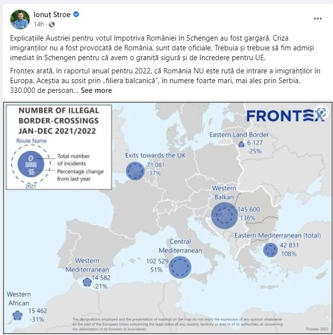 Postarea purtătorului de cuvânt al PNL pe Facebook