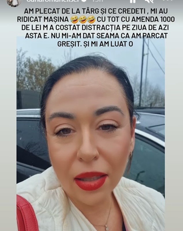 Oana Roman, amuzată după ce a parcat neregulamentar: „Mi-au ridicat-o! Am pățit-o!”. Cât a costat-o recuperarea mașinii