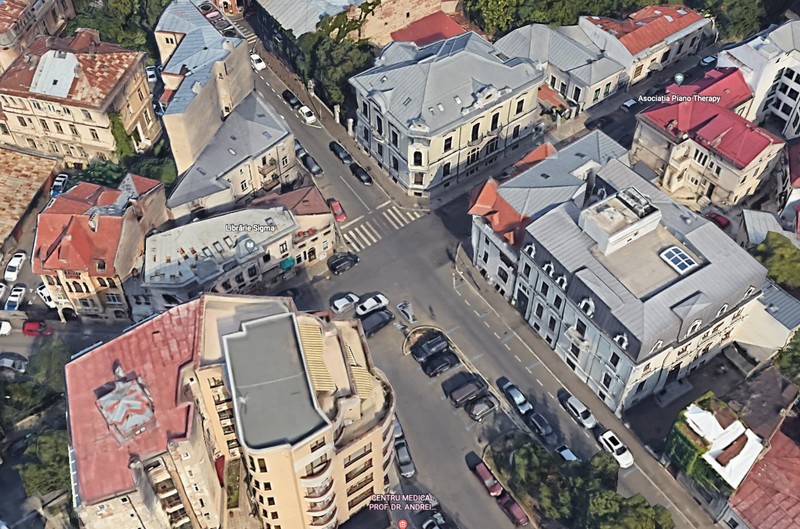 Str. Luigi Cazzavillan/str. General Mathias Berthelot | Captură Google Earth