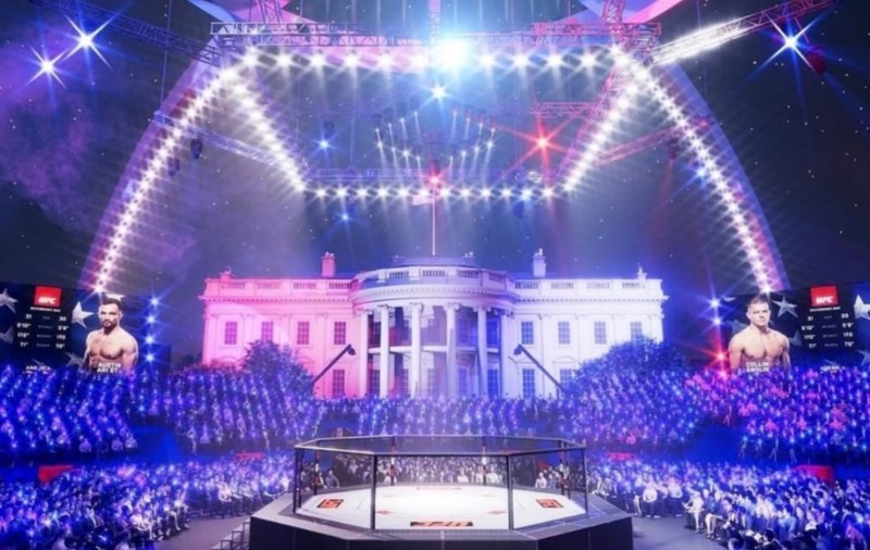 Primele imagini cu gala UFC organizată de Donald Trump de la Casa Albă, pentru aniversarea a 250 de ani de existență a SUA