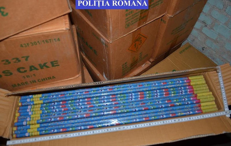 Captură împresionantă a polițiștilor ilfoveni! Peste 70 de tone de artificii, în valoare de 400.000 de euro, au fost confiscate de oamenii legii
