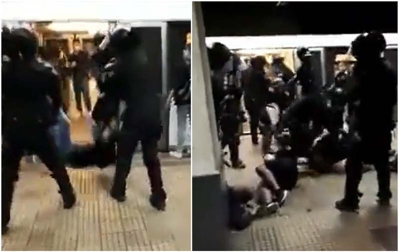 Jandarmi români la metrou, lovind suporterii după FCSB - Dinamo, subiectul unui fals viral în Franța, pe rețelele de socializare