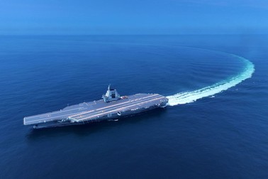 Imagine aeriană cu al treilea portavion al Chinei, Fujian. Foto: Profimedia