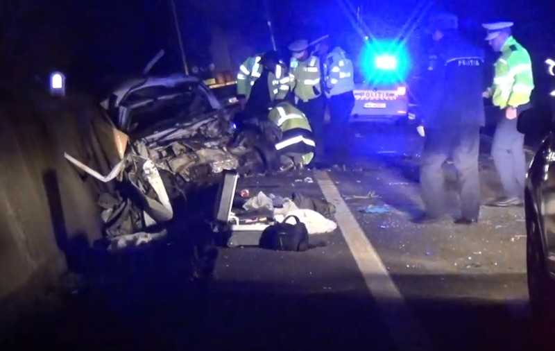Accident grav în Olt: Patru tineri au murit după ce au intrat cu mașina pe contrasens