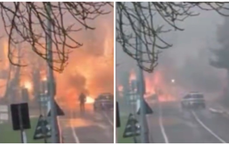 Momentul în care o dubă plină cu butelii explodează, pe o stradă din Italia: 6 oameni au fost răniți