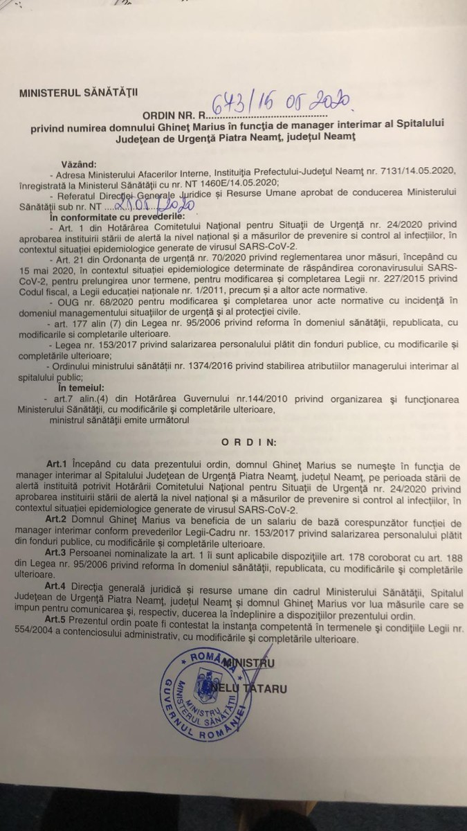 Sursa document: Știri Neamț