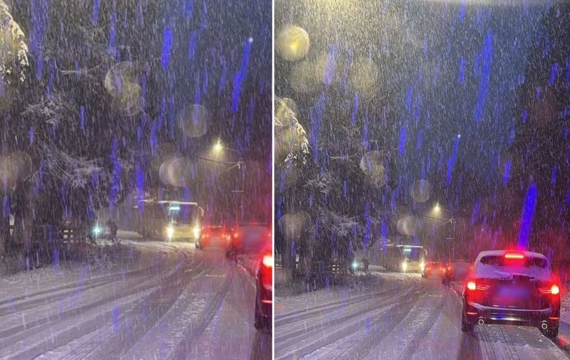 Traficul rutier este îngreunat în Sibiu, din cauza ninsorii abundente. Utilajele de deszăpezire au început curățarea drumului | VIDEO