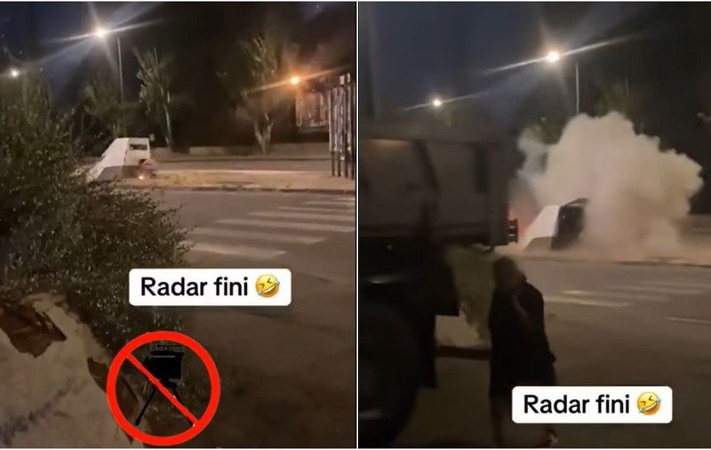 Un radar fix care înregistra viteza excesivă a șoferilor a fost aruncat în aer, pe un drum din Franța. 100.000 de euro amendă pentru făptaș