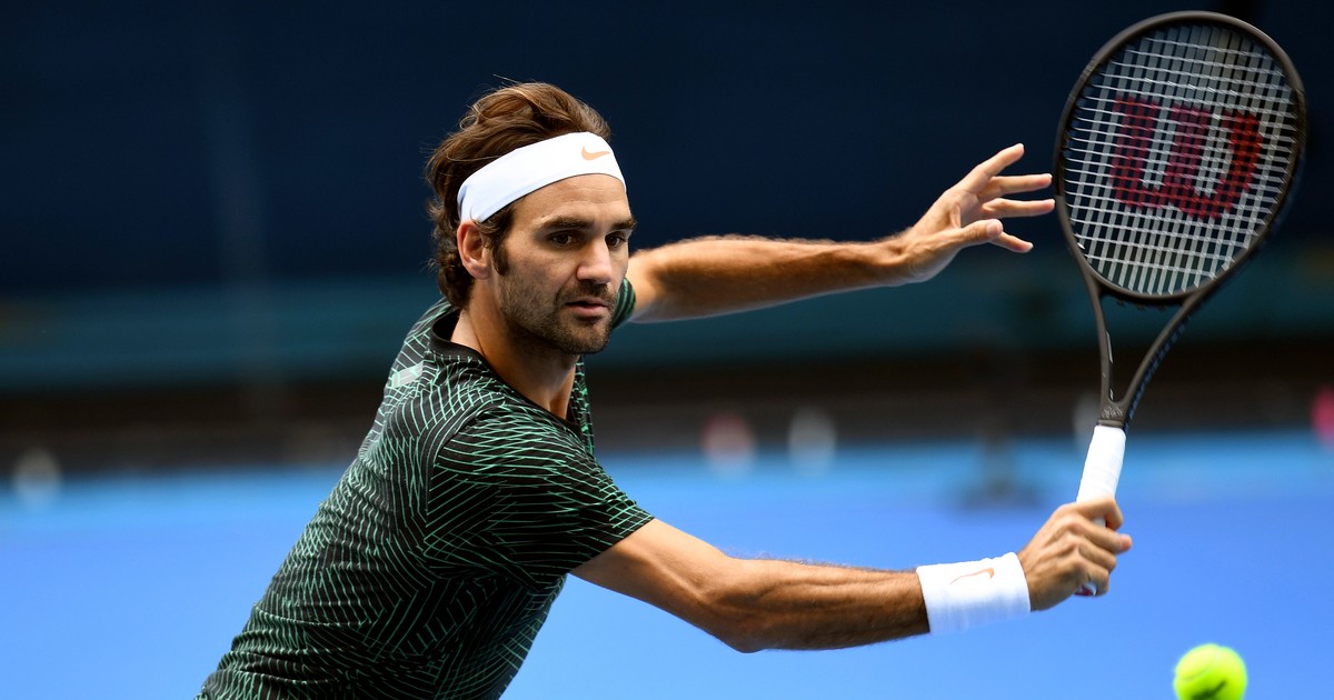 Roger Federer, în timpul unui antrenament la Australian Open. (FOTO: EPA)