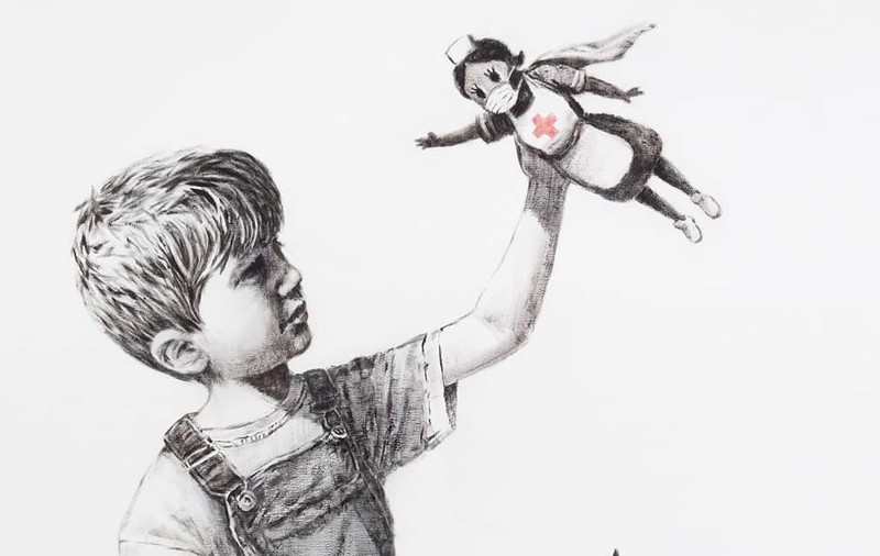 Banksy a creat un graffiti emoționant în cinstea medicilor „supereroi”