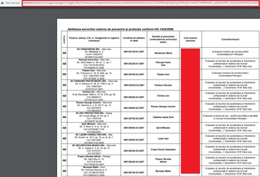 Așa arăta tabelul, prima pagină din el, pe site-ul Ministerului Muncii. A fost scos după întrebarea Libertatea