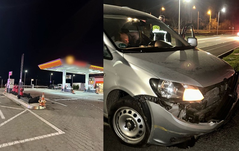 Un șofer băut din Timișoara a intrat cu mașina într-o pompă de alimentare dintr-o benzinărie
