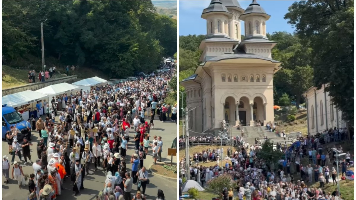 Oameni în timpul unui pelerinaj