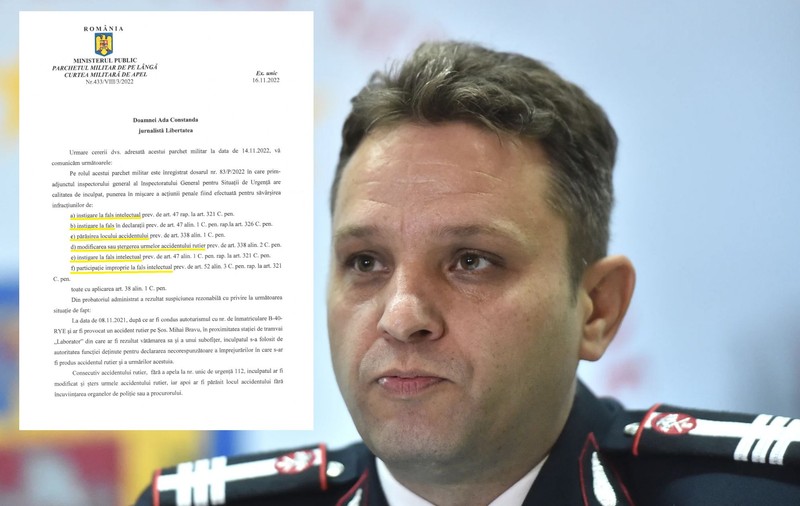Parchetul confirmă că l-a inculpat pe generalul Radu pentru că și-a pus șoferul să-și asume un accident în locul său. IGSU spune că se va pensiona la 49 de ani. Pe ce bani?