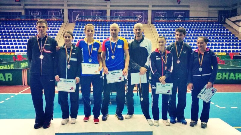Podiumul Campionatului Naţional de dublu mixt