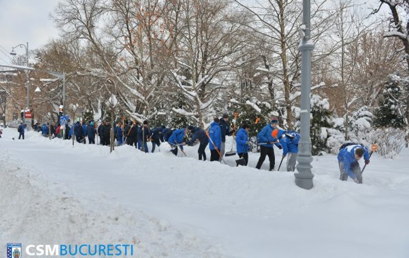Sportivii de la CSM București au dat zapăda pe Calea Victoriei. Alin Petrache: ”Nu ne-a obligat nimeni” | VIDEO
