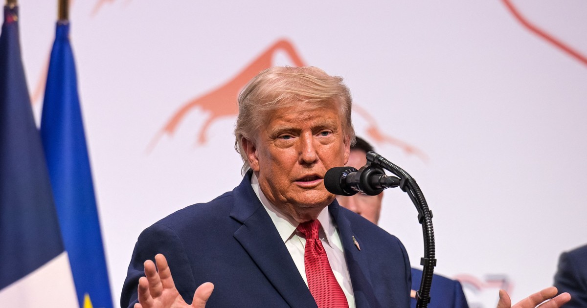 Președintele SUA, Donald Trump, în timpul conferinței de presă pe care a susținut-o la sfârșitul summitului G7 de 3 zile, de la Evian, Franța. Imagine cu caracter ilustrativ. Foto: Hepta.
