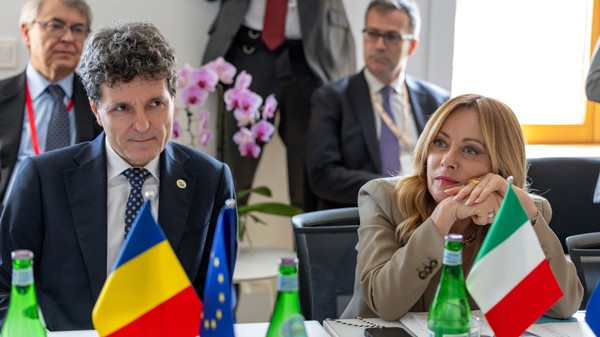 Nicușor Dan și Georgia Meloni la un eveniment european FOTO Presidency