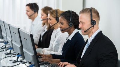 Businesspeople Working In Call Center