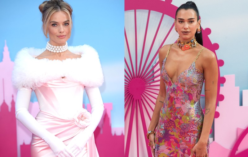 Margot Robbie și Dua Lipa, apariții spectaculoase pe covorul roz la premiera filmului „Barbie”, în Londra