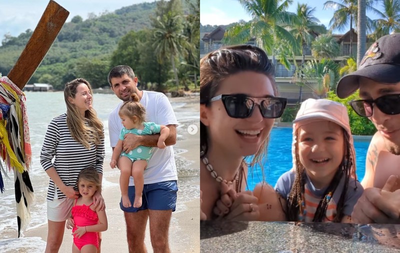 Imagine rară cu Laura Cosoi și Vladimir Drăghia alături de familiile lor. S-au întâlnit în vacanța din Thailanda