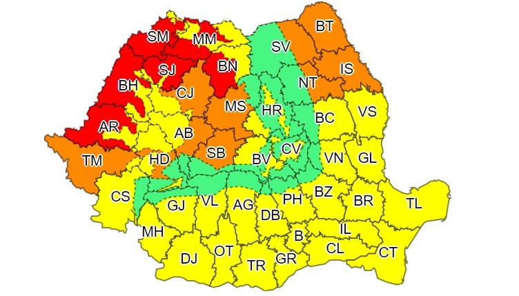 Zonele vizate de o atenționare de caniculă